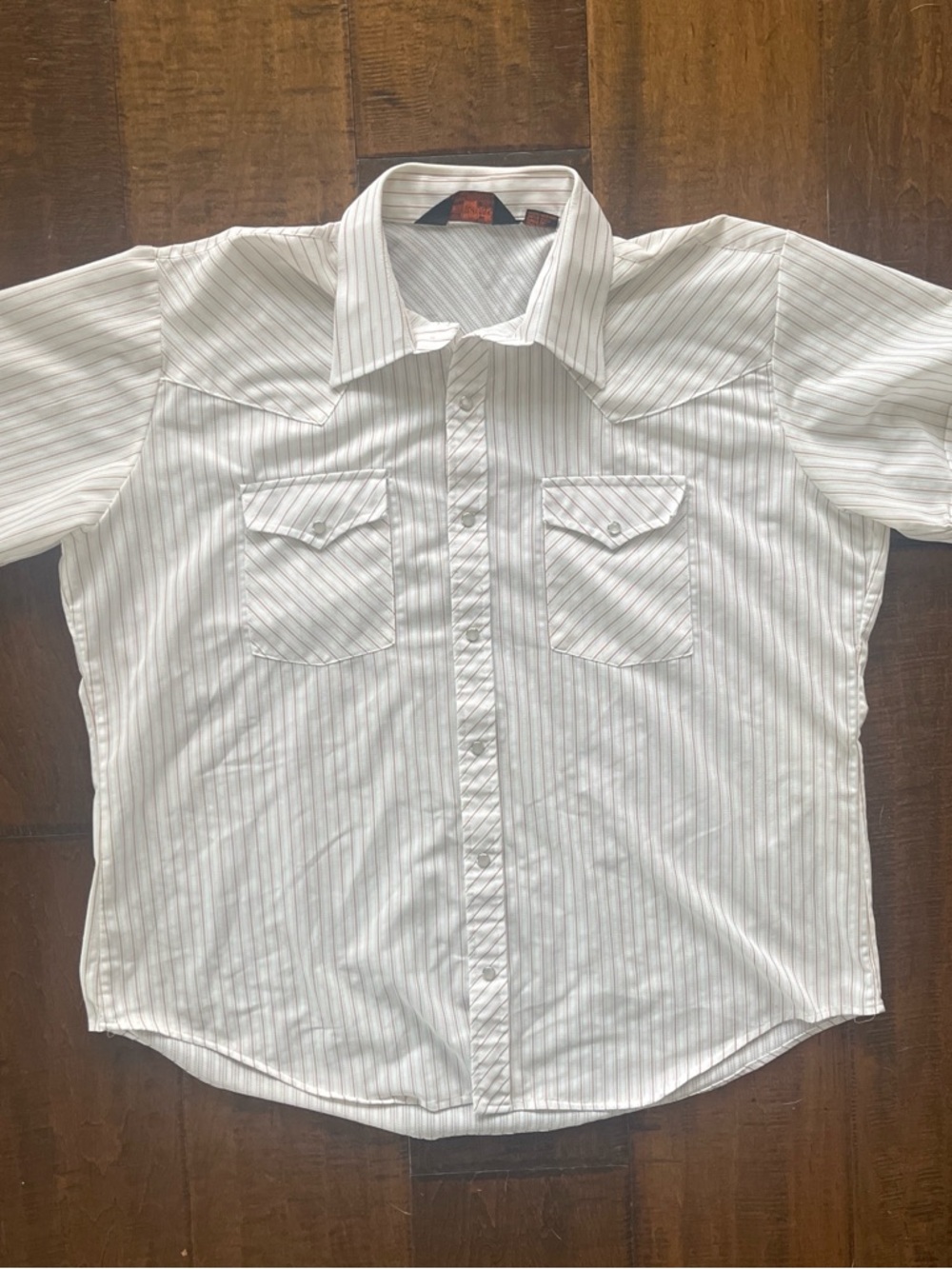 Vintage Stir-Ups Western pearl snap striped short sleeve button up shirt sz XL